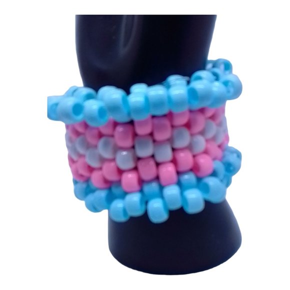 Kandi Rotating Cuff -Trans Kandi Bracelet -  Stim/Fidgeting - Spin Around - Picture 2 of 4